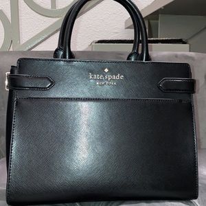 Black Kate Spade purse, medium/small with crossbody strap